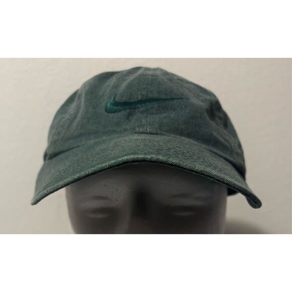 Nike Running Hat Green Zipper Strap Nike Cap - Picture 1 of 8